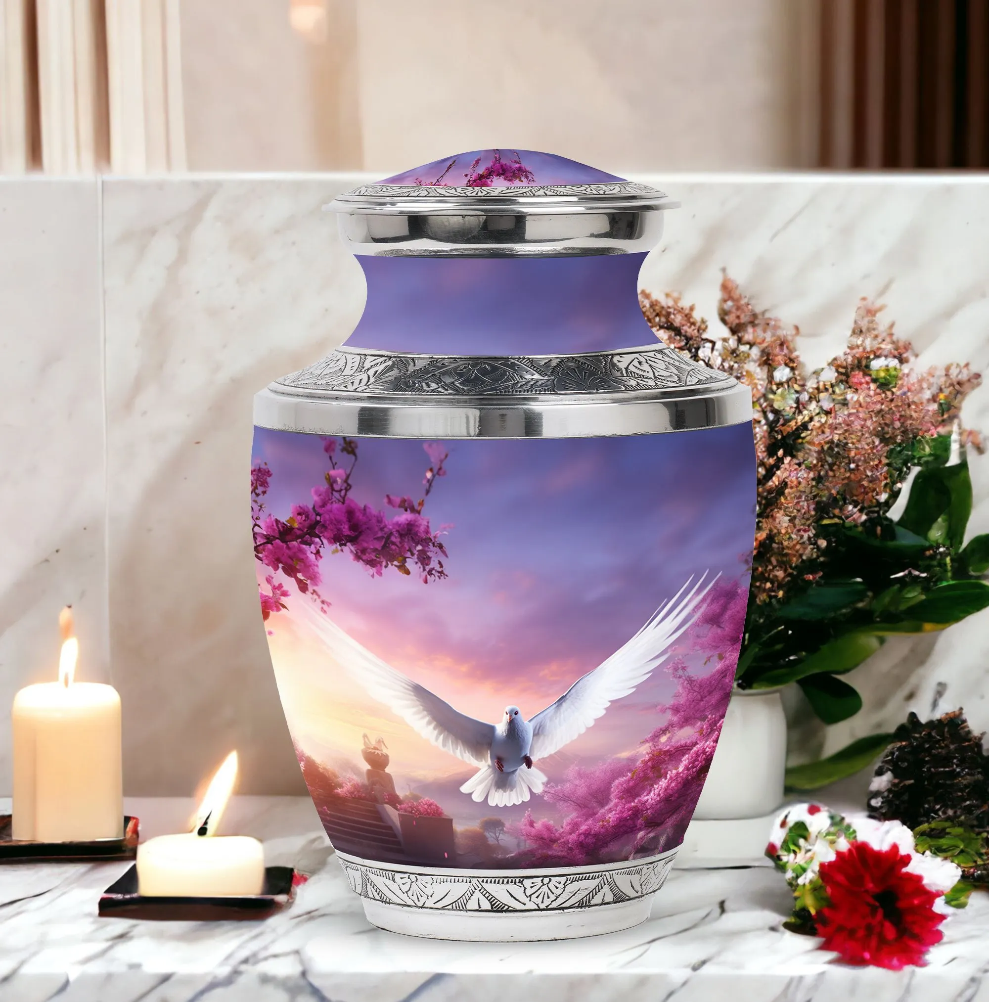 Serenity Dove Cremation Urn, Aesthetic Container for Human Ashes