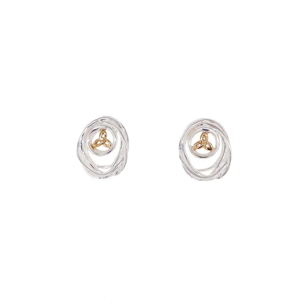 Silver and 10k Gold Celtic Cradle of Life Post Earrings