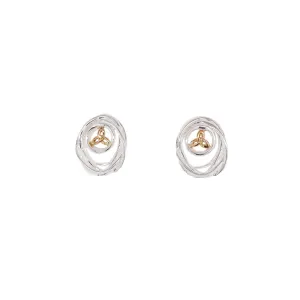Silver and 10k Gold Celtic Cradle of Life Post Earrings