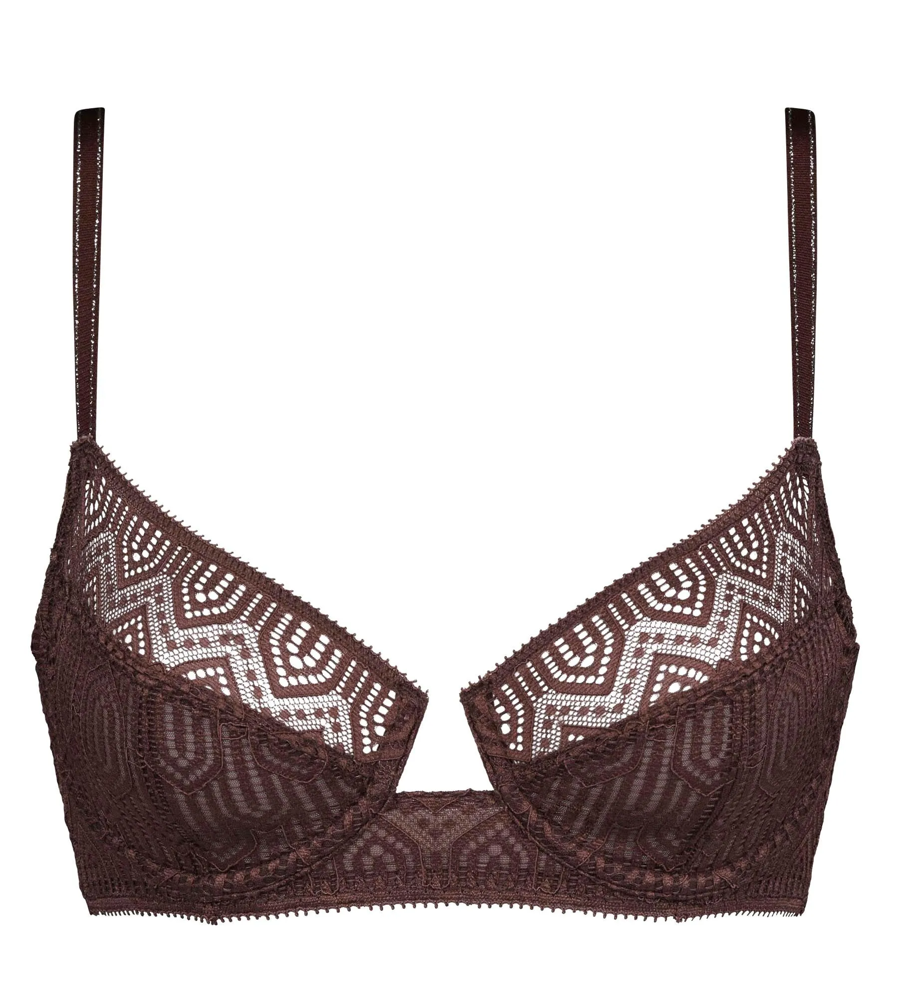 Soutien-gorge emboitant armatures dentelle graphique Cacao Mod de Dim