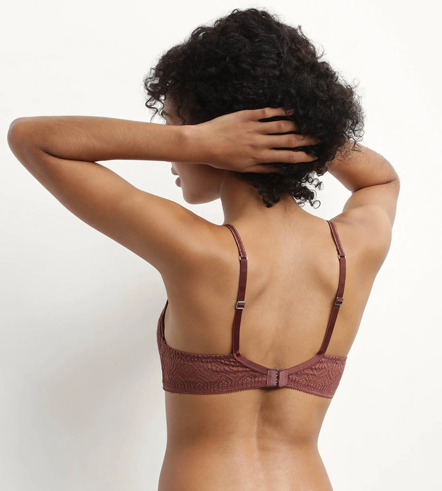 Soutien-gorge emboitant armatures dentelle graphique Cacao Mod de Dim