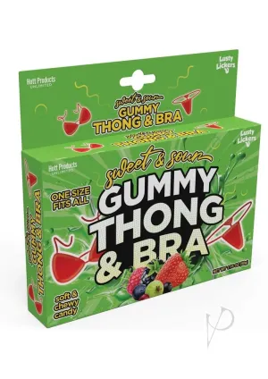 Sweet Sour Gummy Thong And Bra Red