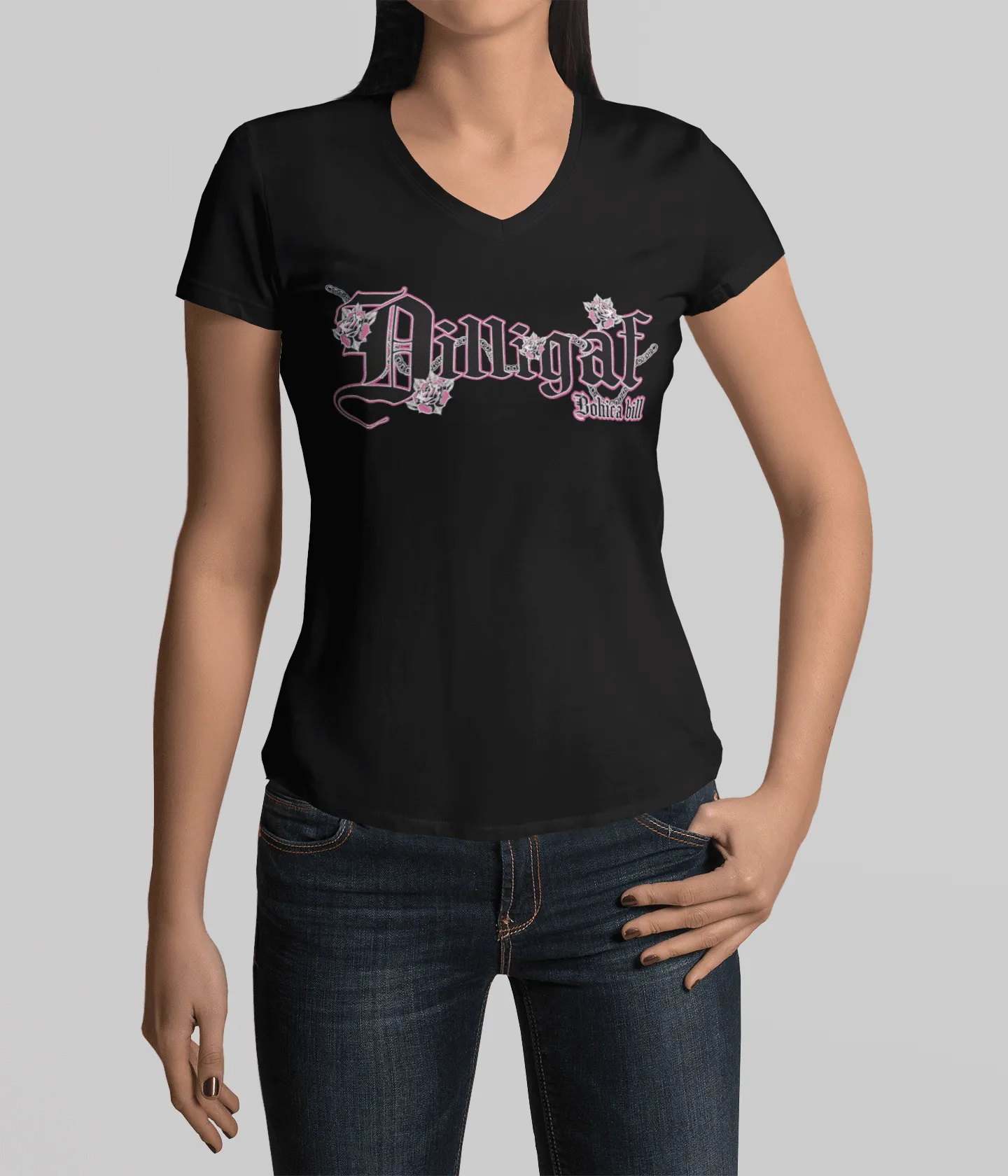 The Cross to Bear V Neck Tee