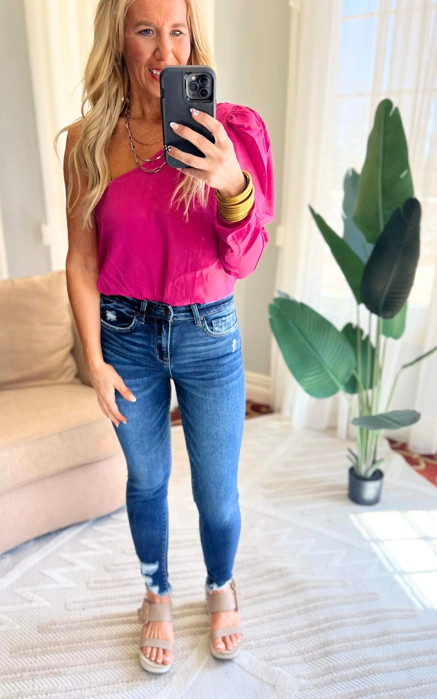 Turn Heads Puff Sleeve Bodysuit - Final Sale