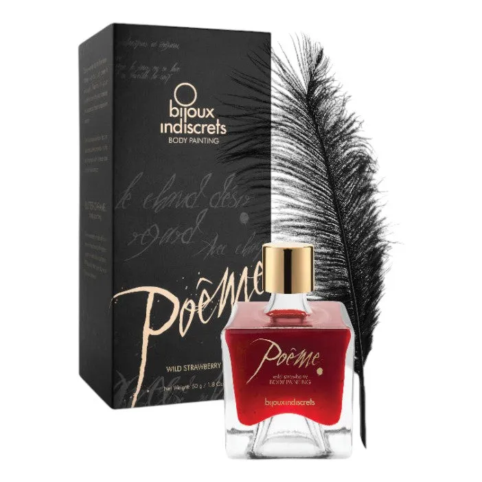 Vopsea de corp comestibilă BIJOUX INDISCRETS Poême Wild Strawberry. cu gust de căpșuni. 50 gr
