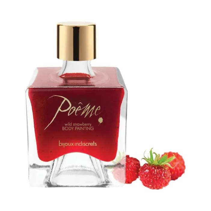 Vopsea de corp comestibilă BIJOUX INDISCRETS Poême Wild Strawberry. cu gust de căpșuni. 50 gr