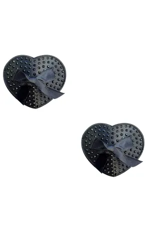 Wicked Saintz Black Diamond with Bow Heart Reusable Pasties