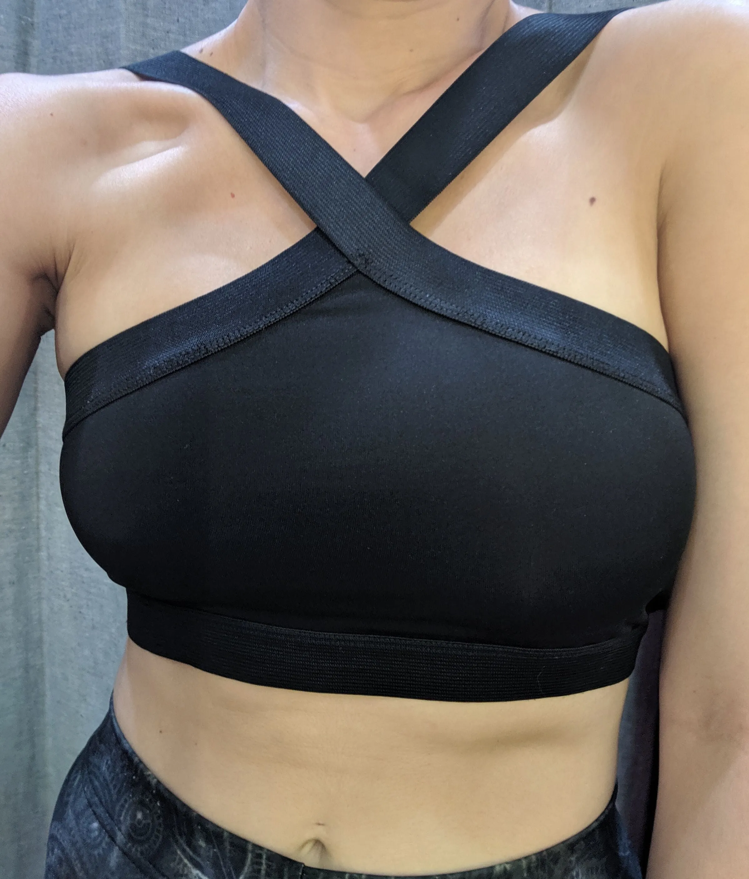 X Front Black Pole Sports Bra
